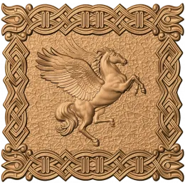 Пегас в узорной рамке