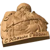 Резное панно «Дед Мороз» - праздничный деревянный декор