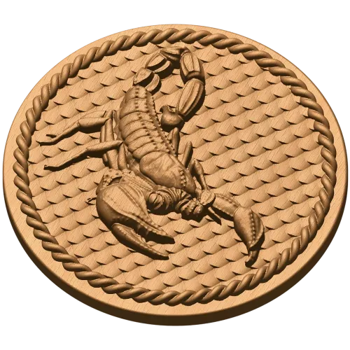 Резное панно «Скорпион» - деревянный медальон с рельефом