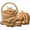 Корзина с овощами - резное панно из дуба, бука или ясеня