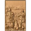 Резное панно «Базарный сюжет» - деревянный декор для интерьера