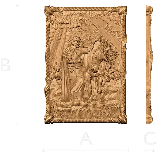 Панно «Вещий Олег» - резной деревянный декор из массива