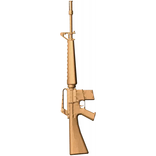 Резной деревянный силуэт M16 - точный декор из дуба, бука, ясеня