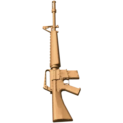 Резной деревянный силуэт M16 - точный декор из дуба, бука, ясеня