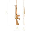 Резной деревянный силуэт M16 - точный декор из дуба, бука, ясеня