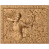 Резное панно «Лучник» - барельеф из массива дуба, бука или ясеня