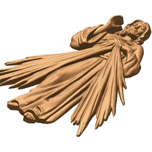 Иисус Милосердный - резной деревянный барельеф