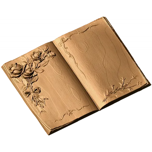 Резное панно «Книга с розами» - деревянный декоративный элемент