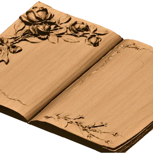 Резное панно «Книга с розами» - деревянный декоративный элемент