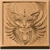 Солнечный Кот - резное панно из дерева