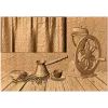 Кофейный мотив - резная панель из дерева