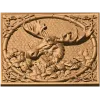 Резная панель «Лось» - деревянный декор в медальоне