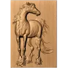 Рельефная панель «Грациозная лошадь» - резной деревянный декор