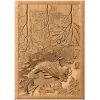 Резная панель «Озеро» с карпом - деревянный декор для интерьера