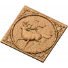 Резное панно «Олений круг» - деревянный декор из дуба, бука или ясеня