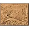Панно «Охотник» - резной деревянный декор для интерьера
