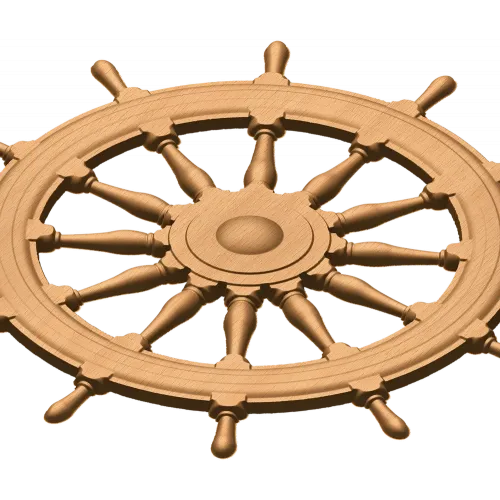 Резной деревянный штурвал из дуба, бука или ясеня