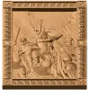 Резное панно «Русы - Воины Севера» из массива дуба/бука/ясеня