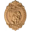 Медальон «Спящий слон» - резное панно из дерева