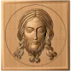 Спас Нерукотворный - резная деревянная икона в квадрате