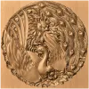 Круглая резная розетка «Феникс» - деревянный декоративный медальон