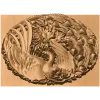 Круглая резная розетка «Феникс» - деревянный декоративный медальон