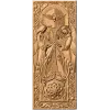 Хачкар-панно с ангелами и крестом - резной деревянный декор