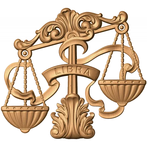 Резное панно «Весы (Libra)» - деревянный знак зодиака