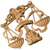 Резное панно «Весы (Libra)» - деревянный знак зодиака