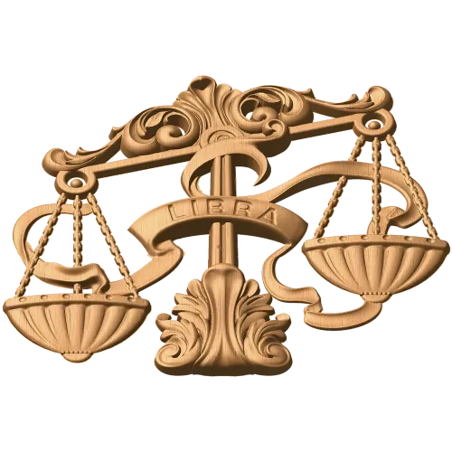 Резное панно «Весы (Libra)» - деревянный знак зодиака