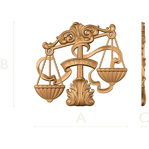 Резное панно «Весы (Libra)» - деревянный знак зодиака