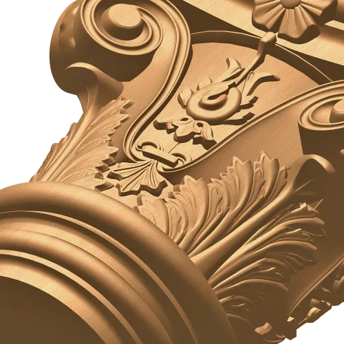 Коринфская резная капитель из дерева с акантовым орнаментом