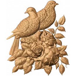 Голуби с розами