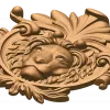 Резной картуш с головой льва - декоративный деревянный декор