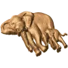Резной рельеф «Два слона» - деревянный декор из дуба, бука, ясеня
