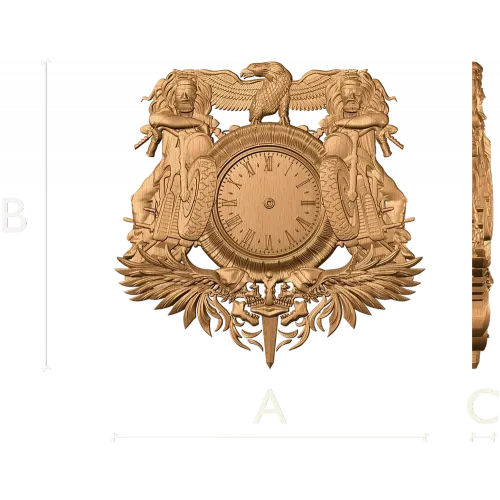 Резные часы «Байк-Герб» - деревянный декор для интерьера