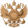 Резной герб-часы из дерева - настенный деревянный декор