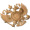 Резной герб-часы из дерева - настенный деревянный декор