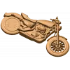 Резные часы в виде мотоцикла - деревянный декор из массива