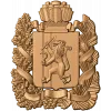 Герб Красноярска - резной деревянный щит в рельефе