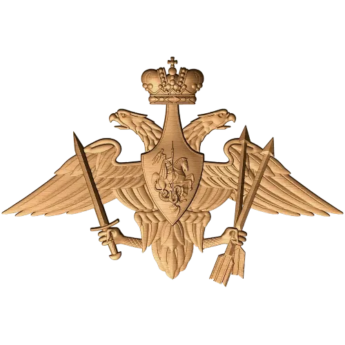 Резной герб РВСН - деревянный герб в рельефе