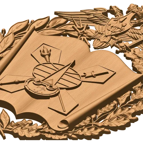 Герб Военная академия МТО - резной деревянный герб