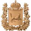 Герб Иркутской губернии - резной деревянный барельеф