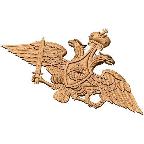 Герб Министерства Обороны РФ - резной деревянный герб