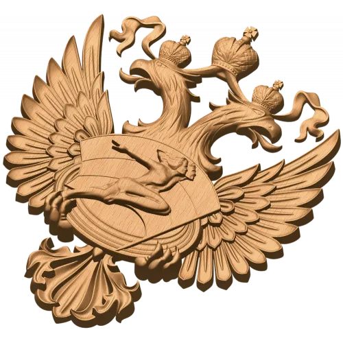 Герб Министерства Спорта - резной деревянный герб из массива