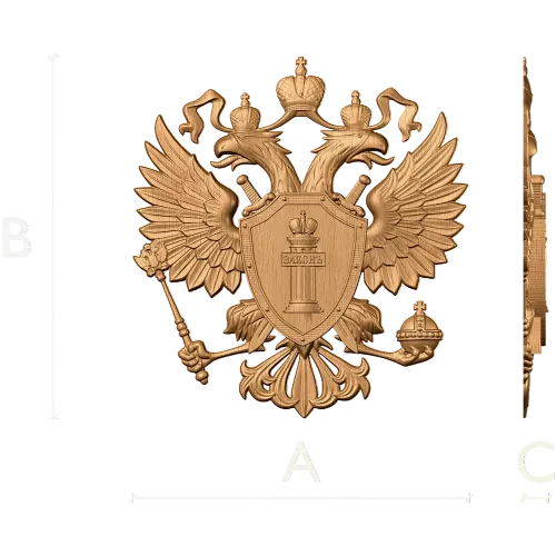 Герб Прокуратуры - резной деревянный герб из массива