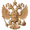 Герб Российской Федерации - резной деревянный барельеф