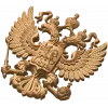 Герб Российской Федерации - резной деревянный барельеф