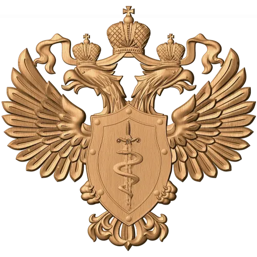Герб ФСКН - резной деревянный герб из дуба, бука или ясеня