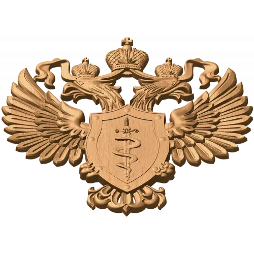 Герб ФСКН - резной деревянный герб из дуба, бука или ясеня